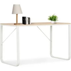 NOVA Bureau Pour Table D'ordinateur PC Office D'étude En Métal Différentes Couleurs Des Modèles : White Et Oak 120x60x73