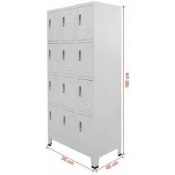 NOVA Casier De Bureau Avec 12 Compartiments De Style Industriel En Acier Avec Des Clés Grises 11 NOVA Casier De Bureau Avec 12 Compartiments De Style Industriel En Acier Avec Des Clés Grises -France Bureau Soldes 2022 59982285 5