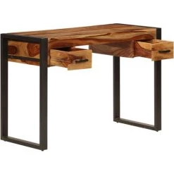 NOVA Bureau Avec 2 Tiroirs En Bois PC Divers Modèles Des Modèles : Sheesham Wood -France Bureau Soldes 2022 59982387 3