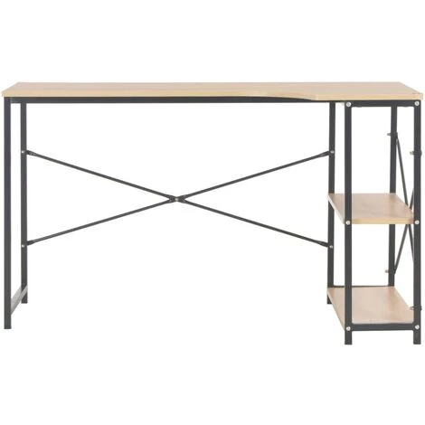 NOVA Bureau D'ordinateur Au L 120x72x70 Cm Avec 2 étagères En Bois Et En Métal Différentes Couleurs Couleur : Noir Et Chêne 5 NOVA Bureau D'ordinateur Au L 120x72x70 Cm Avec 2 étagères En Bois Et En Métal Différentes Couleurs Couleur : Noir Et Chêne – Image 3