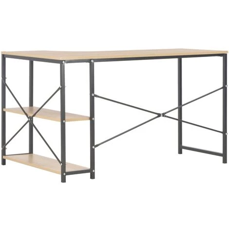 NOVA Bureau D'ordinateur Au L 120x72x70 Cm Avec 2 étagères En Bois Et En Métal Différentes Couleurs Couleur : Noir Et Chêne 6 NOVA Bureau D'ordinateur Au L 120x72x70 Cm Avec 2 étagères En Bois Et En Métal Différentes Couleurs Couleur : Noir Et Chêne – Image 4