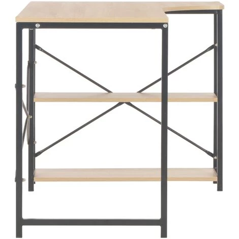 NOVA Bureau D'ordinateur Au L 120x72x70 Cm Avec 2 étagères En Bois Et En Métal Différentes Couleurs Couleur : Noir Et Chêne 7 NOVA Bureau D'ordinateur Au L 120x72x70 Cm Avec 2 étagères En Bois Et En Métal Différentes Couleurs Couleur : Noir Et Chêne – Image 5