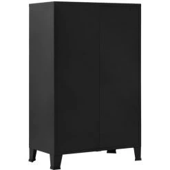 NOVA Armoire De Bureau Réticulée Industrielle 75 X 40 X 120 Cm En Acier Avec étagères Noires -France Bureau Soldes 2022 59995225 4