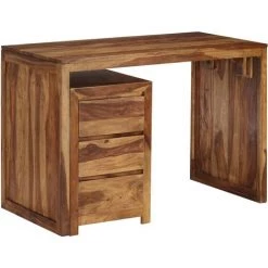 NOVA Bureau En Bois Massif De Sheesham 110x55x76 Cm