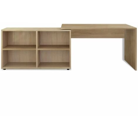 NOVA Bureau De Bureau Angulaire Avec 4 étagères 130x60x75 Cm En Bois Différentes Couleurs Couleur : Chêne 5 NOVA Bureau De Bureau Angulaire Avec 4 étagères 130x60x75 Cm En Bois Différentes Couleurs Couleur : Chêne – Image 3