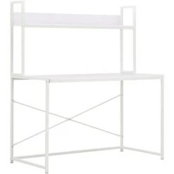 NOVA Bureau Pour Le Bureau Informatique Avec étagère En Métal Différentes Couleurs 120x60x138 Cm Couleur : BLANCHE -France Bureau Soldes 2022 59996531 3