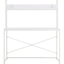 NOVA Bureau Pour Le Bureau Informatique Avec étagère En Métal Différentes Couleurs 120x60x138 Cm Couleur : BLANCHE -France Bureau Soldes 2022 59996531 4