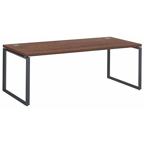 SANS MARQUE Bureau Droit Noyer L 200 X P 90 Cm, Piètement Métal Format Carré - Milano - Piétement Blanc - Maxiburo 3 SANS MARQUE Bureau Droit Noyer L 200 X P 90 Cm, Piètement Métal Format Carré - Milano - Piétement Blanc - Maxiburo