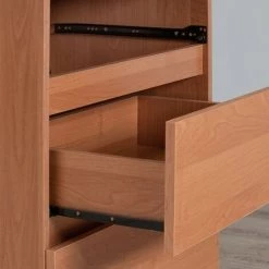 AKORD Bureau Informatique Gauche, Bureau D' Ordinateur, 90 Cm, PIKSEL, Mat, équipé D'une étagère à Clavier Coulissante Systeme Sans Poignée Aulne / Aulne 3 étagères 1 Tiroirs 1 Portes1 -France Bureau Soldes 2022 60055252 5