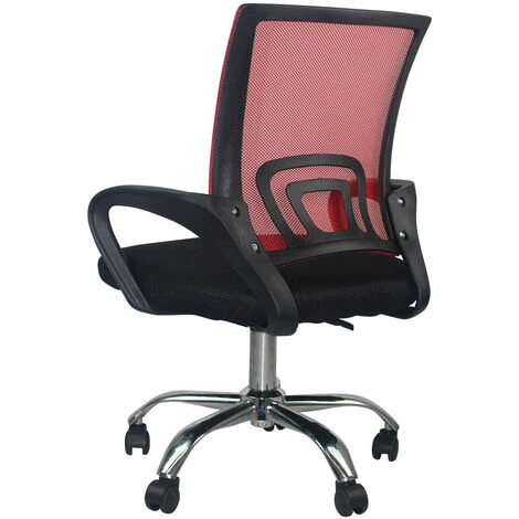 THINIA HOME Chaise De Bureau Avec Roues Domestiques Classiques 95x65x52cm Mince - Noir Et Rouge 5 THINIA HOME Chaise De Bureau Avec Roues Domestiques Classiques 95x65x52cm Mince - Noir Et Rouge – Image 3