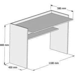 COTECOSY Bureau 1 étagère Anicet L118xH80cm Bois Clair Et Blanc - Bois / Blanc -France Bureau Soldes 2022 60093449 4