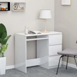 FIMEI Bureau Blanc Brillant 90x45x76 Cm Aggloméré -France Bureau Soldes 2022 60100119 3