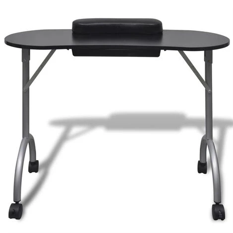 FIMEI Table à Manucure Pliable Avec Roulettes Noir 4 FIMEI Table à Manucure Pliable Avec Roulettes Noir – Image 2