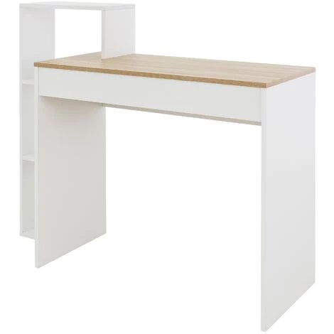 ML-DESIGN Bureau Avec étagères Bureau Pour PC Blanc/chêne Sonoma Système 2 En 1 Moderne 4 ML-DESIGN Bureau Avec étagères Bureau Pour PC Blanc/chêne Sonoma Système 2 En 1 Moderne – Image 2