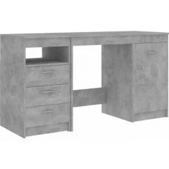 LITZEE Bureau Gris Béton 140x50x76 Cm Aggloméré # 9 LITZEE Bureau Gris Béton 140x50x76 Cm Aggloméré # -France Bureau Soldes 2022 60166375 3