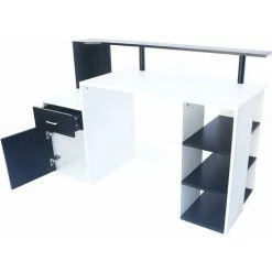 HABITAT & JARDIN Bureau "Lune" - 140 X 55 X 93 Cm - Blanc/Noir -France Bureau Soldes 2022 60177521 3