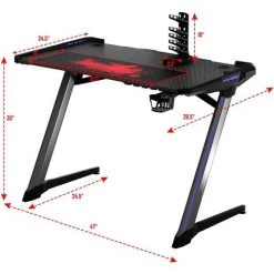 GIANTEX Bureau Gaming Ergonomic, Bureau Gamer Avec Support Pour Manette, Porte-Gobelet Et Casque, 6 Eclairages RVB Et 3 Modes De Flash, Table Bureau Informatique Noir,119,5 X 72,5 X 76 Cm 11 GIANTEX Bureau Gaming Ergonomic, Bureau Gamer Avec Support Pour Manette, Porte-Gobelet Et Casque, 6 Eclairages RVB Et 3 Modes De Flash, Table Bureau Informatique Noir,119,5 X 72,5 X 76 Cm -France Bureau Soldes 2022 60183937 5