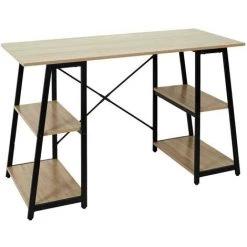 THE HOME DECO FACTORY Bureau Architecte Noir Avec étagères Intégrées Noir - Noir