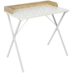 THE HOME DECO FACTORY Bureau En Métal Et MDF Terrazzo Rose