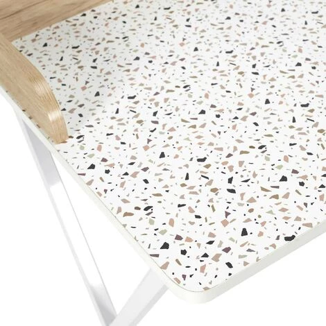 THE HOME DECO FACTORY Bureau En Métal Et MDF Terrazzo Rose 6 THE HOME DECO FACTORY Bureau En Métal Et MDF Terrazzo Rose – Image 4