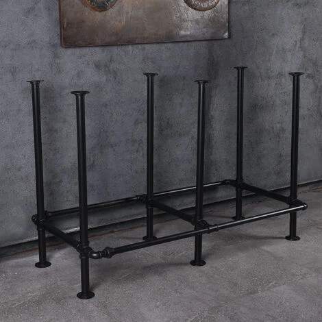 IKAYAA Kit De Tuyau Rétro Industriel Robuste Pour Table De Bar Cadre En Métal De Cuisine Rustique Base De Table De Style Vintage Robuste Pour Meubles De Bureau à Domicile (le Dessus De Table N'est Pas Inclus) - Le Noir - Le Noir 4 IKAYAA Kit De Tuyau Rétro Industriel Robuste Pour Table De Bar Cadre En Métal De Cuisine Rustique Base De Table De Style Vintage Robuste Pour Meubles De Bureau à Domicile (le Dessus De Table N'est Pas Inclus) - Le Noir - Le Noir – Image 2