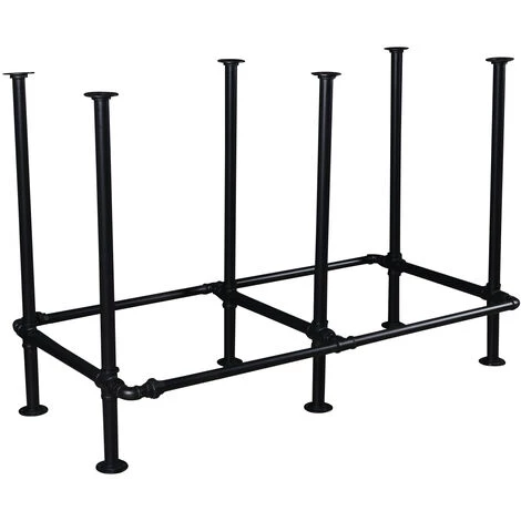 IKAYAA Kit De Tuyau Rétro Industriel Robuste Pour Table De Bar Cadre En Métal De Cuisine Rustique Base De Table De Style Vintage Robuste Pour Meubles De Bureau à Domicile (le Dessus De Table N'est Pas Inclus) - Le Noir - Le Noir 5 IKAYAA Kit De Tuyau Rétro Industriel Robuste Pour Table De Bar Cadre En Métal De Cuisine Rustique Base De Table De Style Vintage Robuste Pour Meubles De Bureau à Domicile (le Dessus De Table N'est Pas Inclus) - Le Noir - Le Noir – Image 3