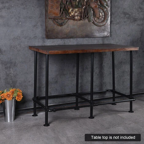 IKAYAA Kit De Tuyau Rétro Industriel Robuste Pour Table De Bar Cadre En Métal De Cuisine Rustique Base De Table De Style Vintage Robuste Pour Meubles De Bureau à Domicile (le Dessus De Table N'est Pas Inclus) - Le Noir - Le Noir 6 IKAYAA Kit De Tuyau Rétro Industriel Robuste Pour Table De Bar Cadre En Métal De Cuisine Rustique Base De Table De Style Vintage Robuste Pour Meubles De Bureau à Domicile (le Dessus De Table N'est Pas Inclus) - Le Noir - Le Noir – Image 4