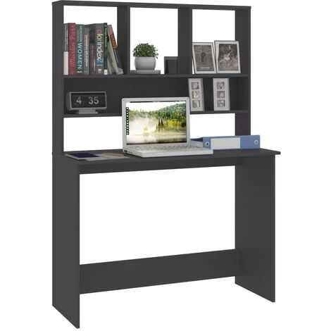 Topdeal 800389 Desk With Shelves Grey 110x45x157 Cm Chipboard FF800389_FR 5 Topdeal 800389 Desk With Shelves Grey 110x45x157 Cm Chipboard FF800389_FR – Image 3