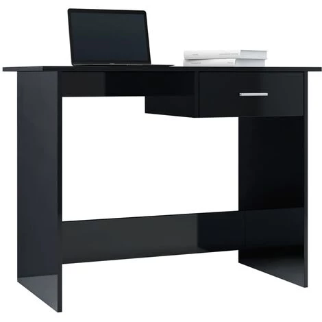 Topdeal Bureau Noir Brillant 100 X 50 X 76 Cm Aggloméré FF800556_FR 5 Topdeal Bureau Noir Brillant 100 X 50 X 76 Cm Aggloméré FF800556_FR – Image 3