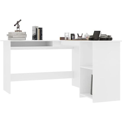 Topdeal Bureau D'angle En Forme De L Blanc 120x140x75 Cm Aggloméré FF800747_FR 5 Topdeal Bureau D'angle En Forme De L Blanc 120x140x75 Cm Aggloméré FF800747_FR – Image 3