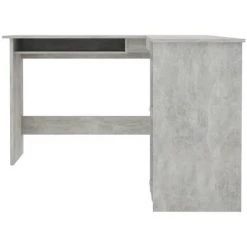 Topdeal Bureau D'angle En Forme De L Gris Béton 120x140x75 Cm Aggloméré FF800751_FR -France Bureau Soldes 2022 60372264 4