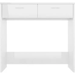 Topdeal Bureau Blanc Brillant 80x40x75 Cm Aggloméré FF801361_FR -France Bureau Soldes 2022 60372364 4