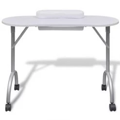 FIMEI Table à Manucure Pliable Avec Roulettes Blanc -France Bureau Soldes 2022 60589268 2