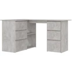 INLIFE Bureau D'angle Gris Béton 145x100x76 Cm Aggloméré -France Bureau Soldes 2022 60598315 2