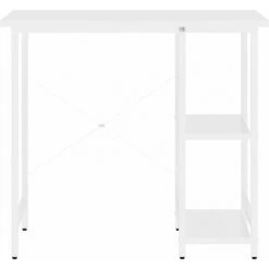 INLIFE Bureau D'ordinateur Blanc 80x40x72 Cm MDF Et Métal -France Bureau Soldes 2022 60599259 3