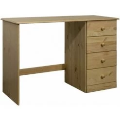 INLIFE Bureau Avec 4 Tiroirs 110x50x74 Cm Bois De Pin Massif