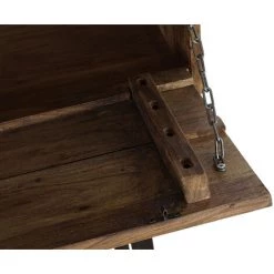 Bureau En Bois De Manguier Marron Et Métal Coloris Noir - Longueur 118 X Hauteur 115 X Profondeur 40 Cm -PEGANE- -France Bureau Soldes 2022 60660598 4