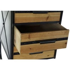 Bureau En MDF Naturel Et Métal Coloris Noir - Longueur 120 X Hauteur 80 X Profondeur 50 Cm -PEGANE- -France Bureau Soldes 2022 60661632 3