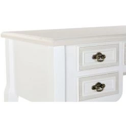 Bureau En MDF Coloris Blanc - Longueur 90 X Hauteur 78 X Profondeur 40 Cm -PEGANE- -France Bureau Soldes 2022 60662569 4