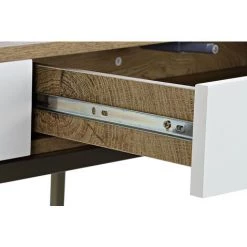 Bureau En MDF Coloris Naturel/blanc Et Métal - Longueur 110 X Hauteur 76 X Profondeur 55 Cm -PEGANE- 9 Bureau En MDF Coloris Naturel/blanc Et Métal - Longueur 110 X Hauteur 76 X Profondeur 55 Cm -PEGANE- -France Bureau Soldes 2022 60663309 4