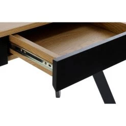 Bureau En MDF Coloris Marron Et Métal Noir - Longueur 110 X Hauteur 76 X Profondeur 55 Cm -PEGANE- -France Bureau Soldes 2022 60663608 4