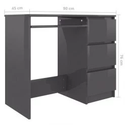 FIMEI Bureau Gris Brillant 90x45x76 Cm Aggloméré -France Bureau Soldes 2022 60678459 5