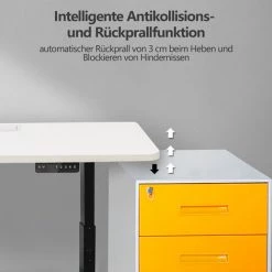 VINGO Bureau Réglable En Hauteur, électrique, Cadre De Table, Table à Colonne Télescopique, Peut Supporter Jusqu'à 80 Kg, Noir - Blanc 10 VINGO Bureau Réglable En Hauteur, électrique, Cadre De Table, Table à Colonne Télescopique, Peut Supporter Jusqu'à 80 Kg, Noir - Blanc -France Bureau Soldes 2022 60711261 4