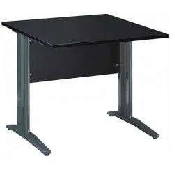 SANS MARQUE Bureau Droit Noir L 80 X P 80 Cm Piètement L Métal Anthracite - Montréal 2 - Maxiburo - Noir