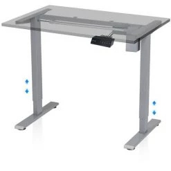 SWANEW Bureau Réglable En Hauteur, électrique, Cadre De Table, Table à Colonne élévatrice Télescopique, Peut Supporter Jusqu'à 80 Kg, Gris
