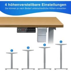 SWANEW Bureau Réglable En Hauteur, électrique, Cadre De Table, Table à Colonne élévatrice Télescopique, Peut Supporter Jusqu'à 80 Kg, Gris -France Bureau Soldes 2022 60721270 5