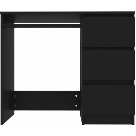 NOVA Bureau D'armoire PC En Bois Avec 3 Tiroirs Bureau De Bureau De Bureau Différentes Couleurs Couleur : Le Noir 6 NOVA Bureau D'armoire PC En Bois Avec 3 Tiroirs Bureau De Bureau De Bureau Différentes Couleurs Couleur : Le Noir – Image 4