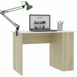 NOVA Bureau élégant Et Moderne Avec 2 étagères 110x60x73 Cm En Bois Différentes Couleurs Couleur : Chêne Blanc Et Sonoma -France Bureau Soldes 2022 60807154 3