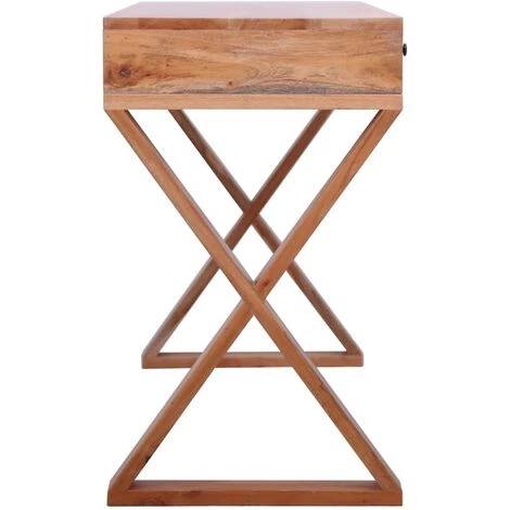 FIMEI Bureau D'ordinateur Naturel 115x47x77 Cm Bois D'acajou Massif 7 FIMEI Bureau D'ordinateur Naturel 115x47x77 Cm Bois D'acajou Massif – Image 5