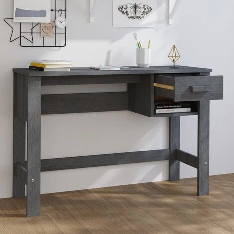 FIMEI Bureau Gris Foncé 110x40x75 Cm Bois Massif De Pin 5 FIMEI Bureau Gris Foncé 110x40x75 Cm Bois Massif De Pin – Image 3